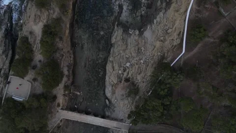 Aerial landscape view of rocks structures and the ocean near Cadaques Catal.. 스톡 동영상 244787865