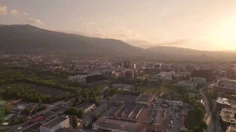 Aerial Landscape View Of Sofia Bulgaria During Sunset Stock Footage 196221588