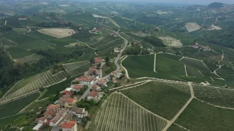Aerial Langhe Serralunga Alba 8 Stock Footage 208422641