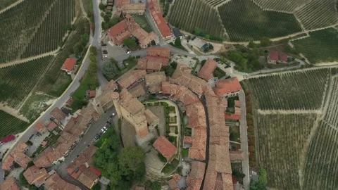 Aerial Langhe Serralunga Alba 9 Stock Footage 208442963