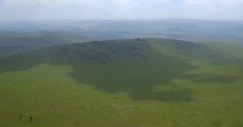 Aerial large view clouds shadows on earth lowland in Africa Gabon 2015 Stock Footage 82355037