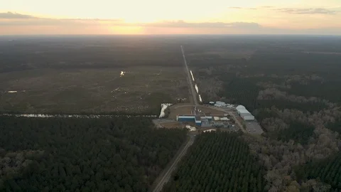 Aerial of the Laser Interferometer Gravitational-Wave Observatory (LIGO) in Stock Footage 127829830