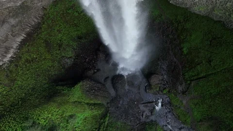 Aerial of Latourell Falls in Oregon Stock Footage 339638802