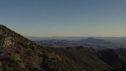 Aerial of layers of mountain ranges in the Arizona desert Stock Footage 274143353