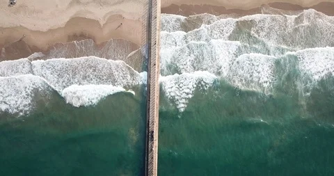 Aerial Left to Right North Beach Waves Durban Stock-Footage 100413756