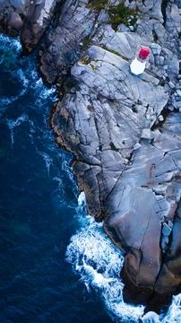 Aerial Lighthouse Capture Stock Photos