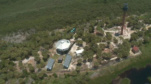 Aerial Lighthouse Compound Video stock 719431