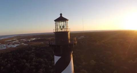 Aerial Lighthouse Stock Footage 44140034