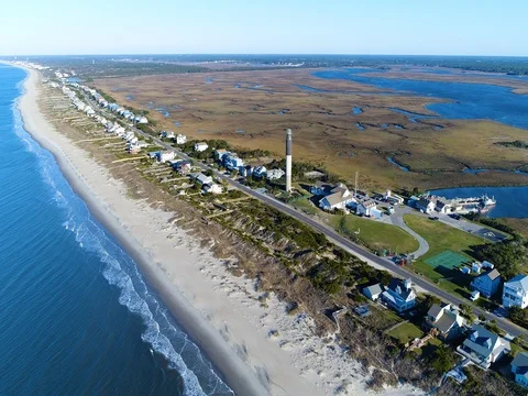 Aerial of a lighthouse Stock Footage 73588253