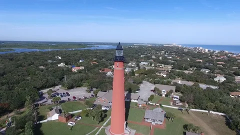 Aerial of the Lighthouse Ponce Inlet Video stock 93473124