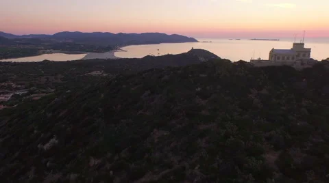 AERIAL: Lighthouse in Sardinia Stock Footage 55314952