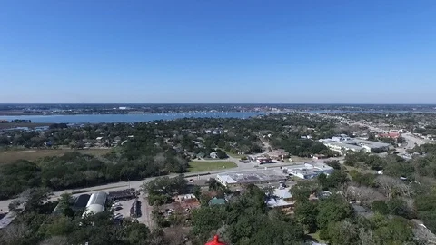 Aerial of Lighthouse at St.Augustine 12 Video stock 95022748