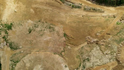Aerial of a lime quarry in Germany, drone view of stone pit in 4k, drone Video stock 159075698