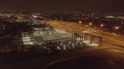 Aerial loading containers international import export business Vidéo 82681674