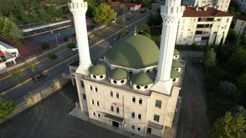 Aerial local mosque Stock Footage 224729823