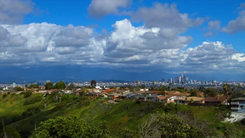 Aerial Lockdown Time Lapse Shot Of Beautiful Cityscape Seen From Mountain Under Stock Footage 206320112