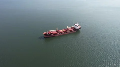 Aerial logistic ship Stock Footage 204808868