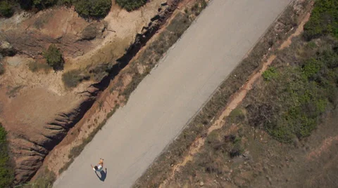 AERIAL: Longboarding Stock Footage