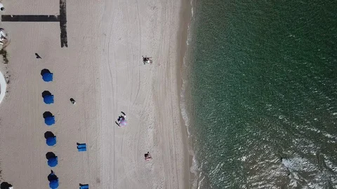 Aerial Look Down Fort Lauderdale Beach Video stock 87648564