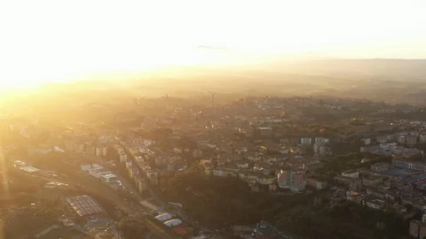 Aerial look-down view of Siena cityscape Stock Footage 122115069