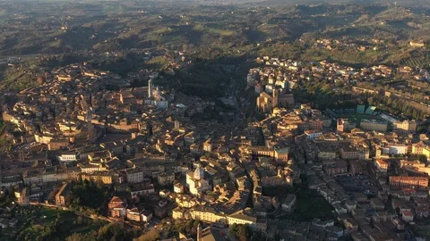 Aerial look-down view of Siena cityscape Stock Footage 122115210