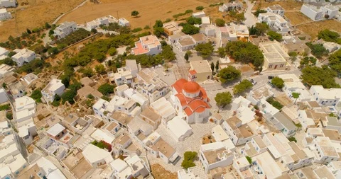 Aerial-Looking Down on Homes Close Together in Paros, Greece Video stock 107244152