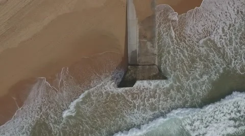 Aerial looking down on storm water drain Video stock 69030943