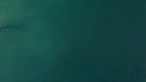 Aerial, looking down &amp; tracing turquoise shoreline Stock Footage 121973668