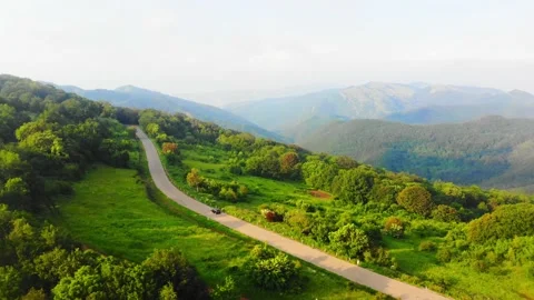 Aerial low angle fly over beautiful landscape of Georgia Caucasus mountains i Stock Footage 200252466