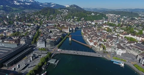Aerial of Lucerne Stockbeeldmateriaal 89956861
