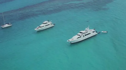 Aerial of Luxury Yachts Stock Footage