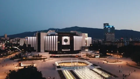Aerial of the main square of Sofia 스톡 동영상 112437582