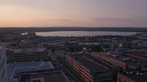 Aerial Maine Portland July 2017 Sunset 4K Inspire 2 Stock Footage