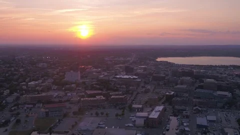 Aerial Maine Portland July 2017 Sunset 4K Inspire 2 Stock Footage