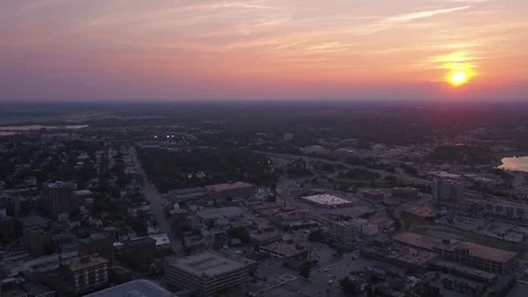 Aerial Maine Portland July 2017 Sunset 4K Inspire 2 Stock Footage