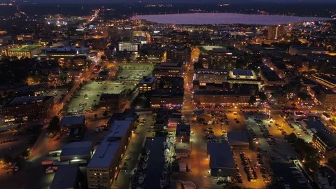 Aerial Maine Portland July 2017 Night 4K Inspire 2 Stock Footage