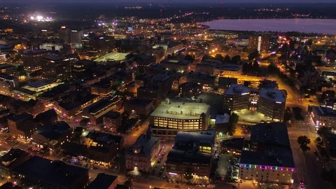 Aerial Maine Portland July 2017 Night 4K Inspire 2 Stock Footage