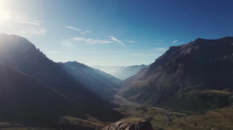 Aerial of man walking on slackline Stock-Footage 64723964