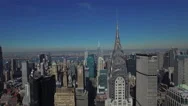 Aerial Of Manhattan Skyline In New York City Stock Footage