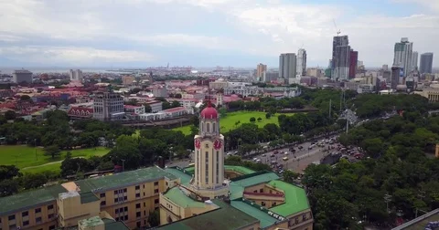 Aerial of Manila City Hall, Intramuros, Philippines Stock Footage