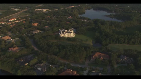 Aerial Mansion at Sunset Video stock 5906900