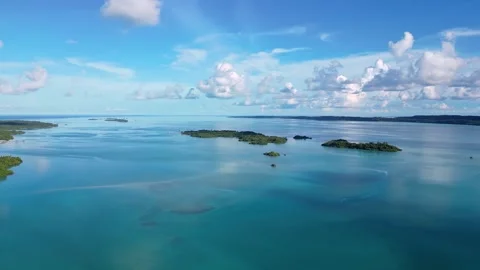 Aerial of Maratua lagoon in Derawan, Borneo, Indonesia Stock Footage 310280397