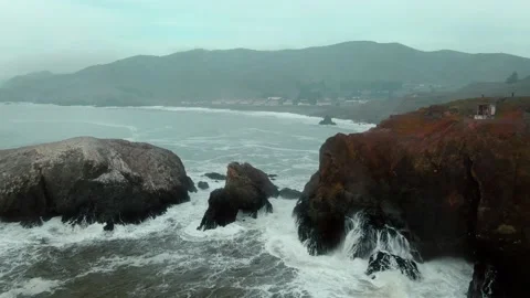 Aerial of Marin Headlands Cliffs Stock Footage 168502802