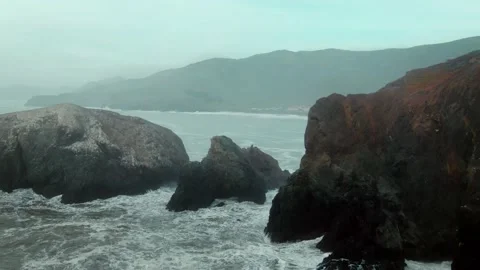 Aerial of Marin Headlands Cliffs Stock Footage 168502840
