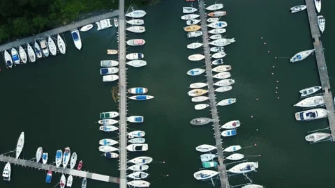 Aerial of marina Stock-Footage 155943292