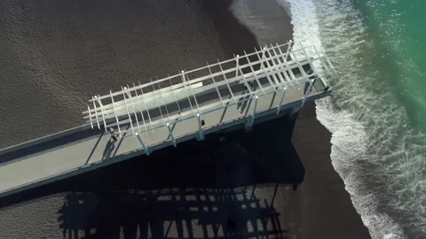 Aerial: Marine Parade viewing platform, Napier, New Zealand Stock Footage 163946053