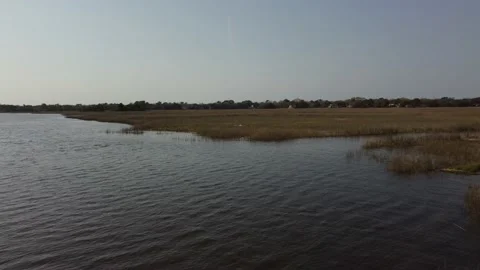 Aerial of Marsh Stock Footage 158893956