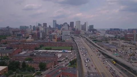 Aerial Massachusetts Boston July 2017 Sunny Day 4K Inspire 2 Stock Footage