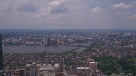 Aerial Massachusetts Boston July 2017 Sunny Day 4K Inspire 2 Stock Footage