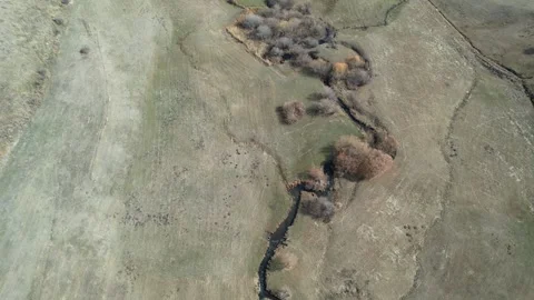 Aerial meander stream Stock Footage 257697182